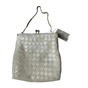 Chuckle Womens Woven Beaded Chain Strap Shoulder‎ Hand Bag Ivory One Size